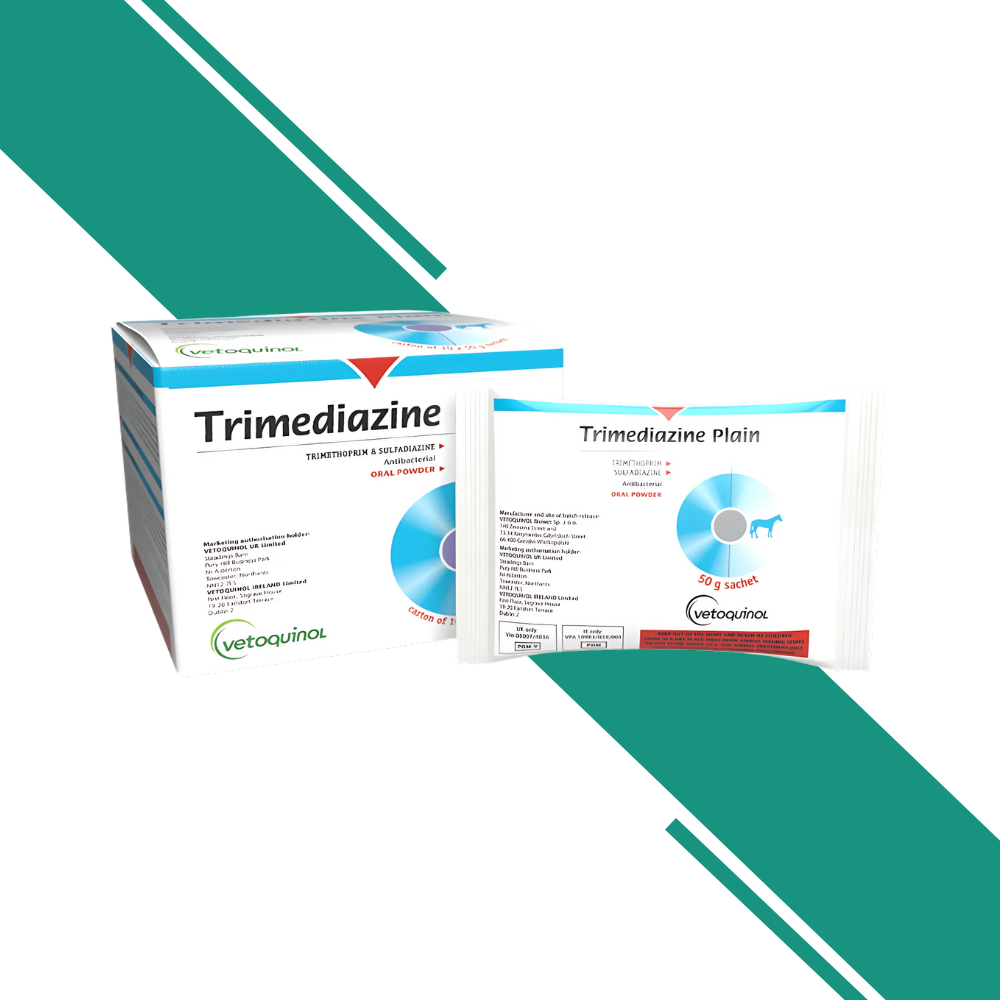 Trimediazine Plain Oral Powder for Horses – Pack of 10 sachets, each containing 50g